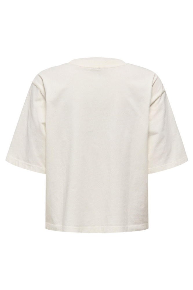 JDYCARLA S/S WASHED PRINT TOP JRS 15341561 CLOUD DANCER/ SUNRISE